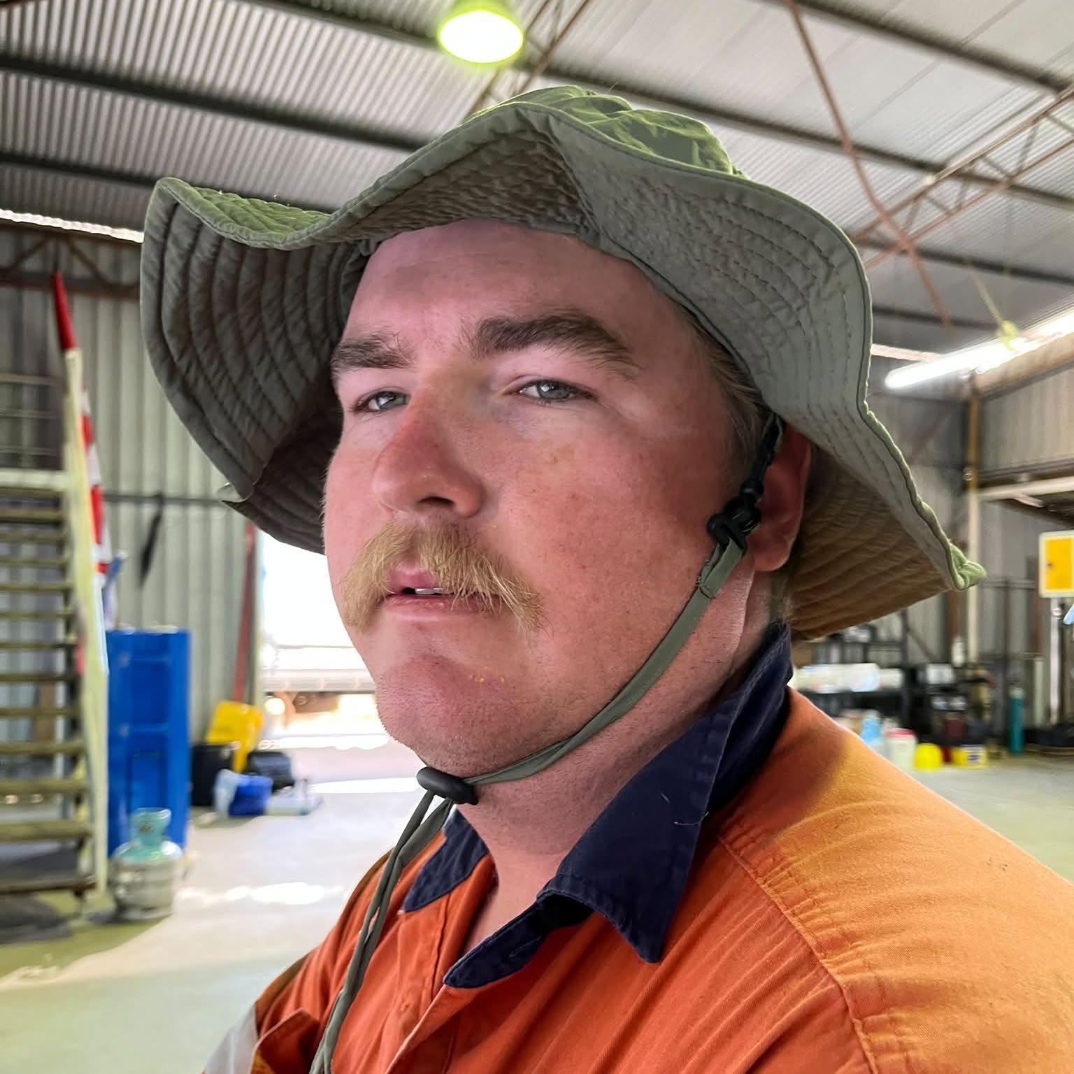 One of the team in the workshop at Charters Towers